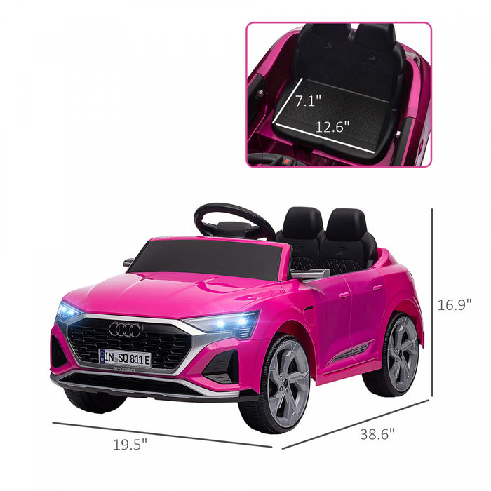 Qaba Audi Q8 Etron Sportback Licensed Powered Ride-On Car, 12v Battery Powered Kids Electric Car Wit