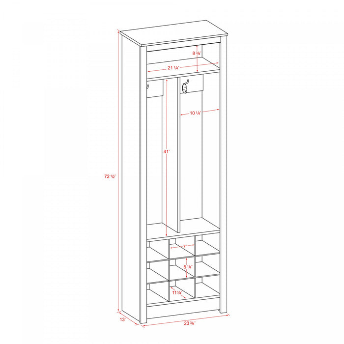 Space-saving Entryway Organizer with Shoe Storage - White