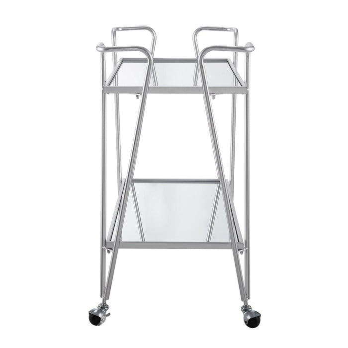 Silver Mid-Century Bar Cart