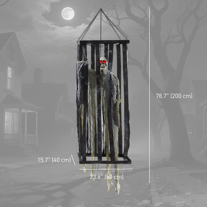 Outsunny Animated Halloween Decoration, Animatronics Skeleton Reaper