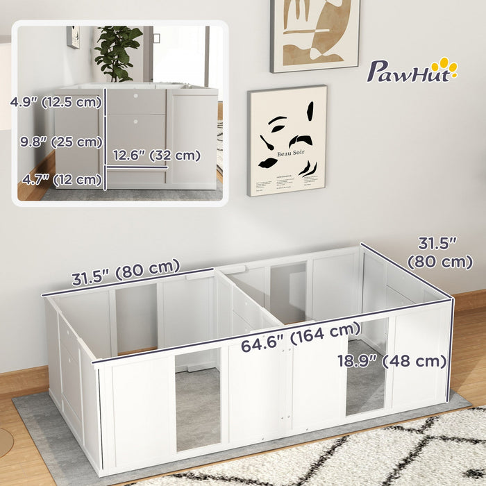 Pawhut Whelping Box For Dogs And Puppies, Dog Whelping Pen, Dog Birth Supplies Indoor With Removable