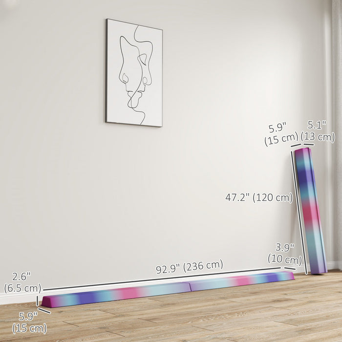 Soozier 7.7ft Folding Gymnastics Balance Beam With Non-slip Bottom, Multi