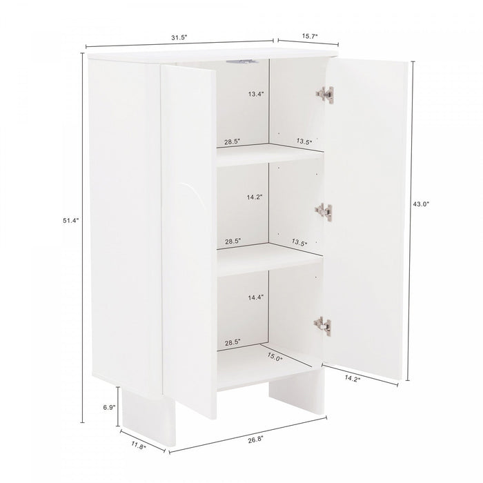 Ella Modern 32\" Accent Cabinet in White 