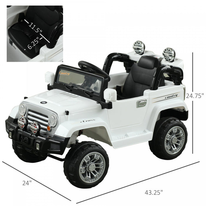 Aosom 12v Kids Ride On Car Electric Ride On Toy Truck With Remote Control 2 Speeds Lights Mp3 Lcd In