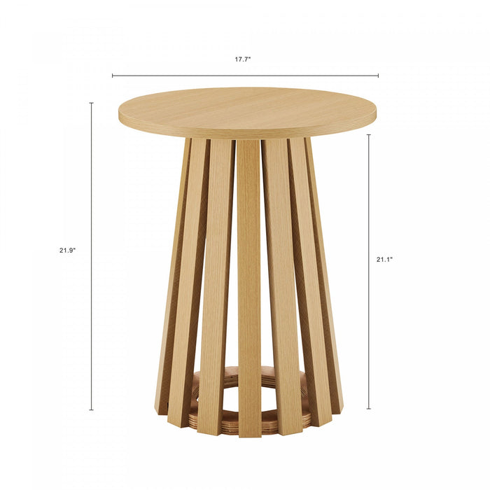 Layla Scandinavian Modern End Table in Light Oak 