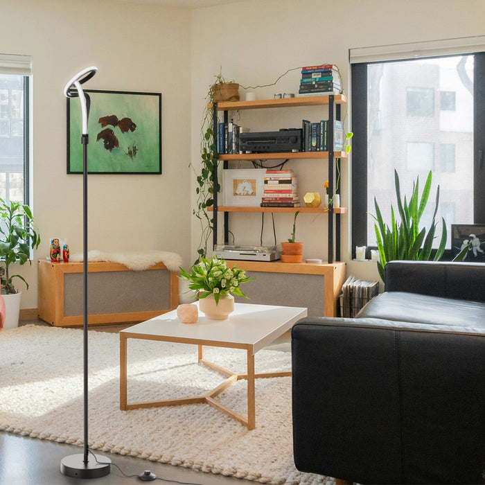 59\" Black Loop Design LED Floor Lamp 