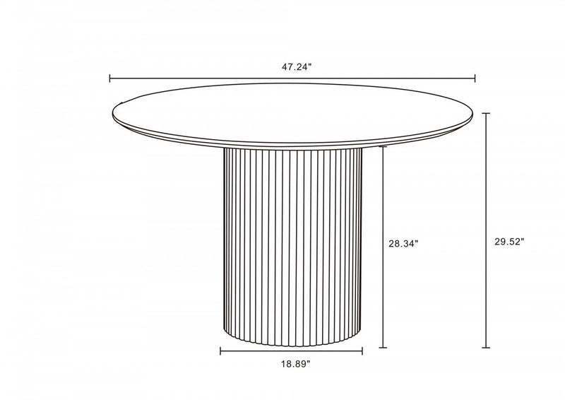Hathaway Modern Industry Chic 47\" Round Dining Table in Black 