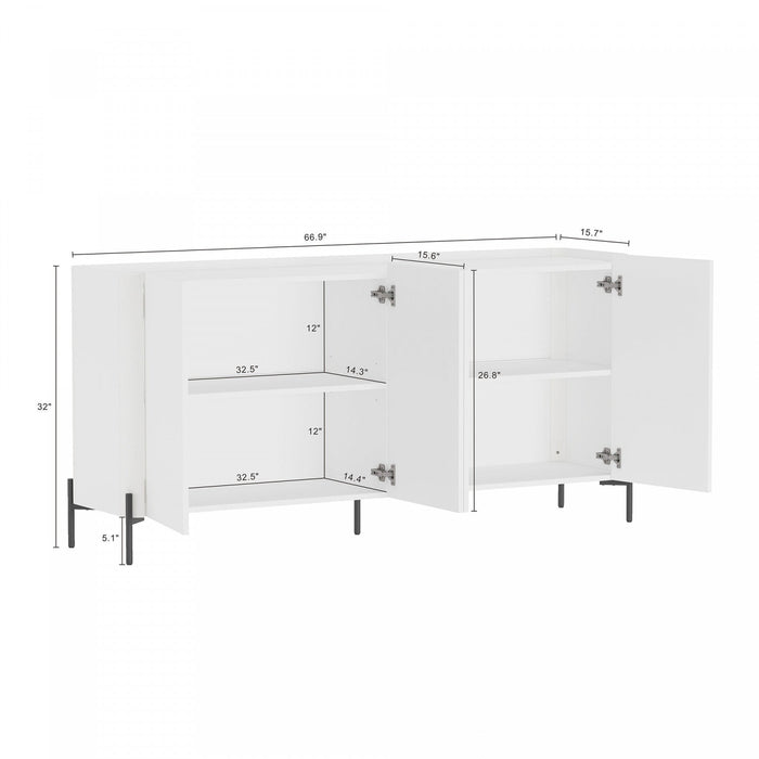 Abbey Modern 67\" Sideboard in White 