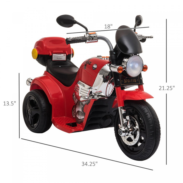 Aosom 6v Kids Electric Powered Ride-On Motorcycle Ride On Toy Battery Powered With Light Music Mp3 3