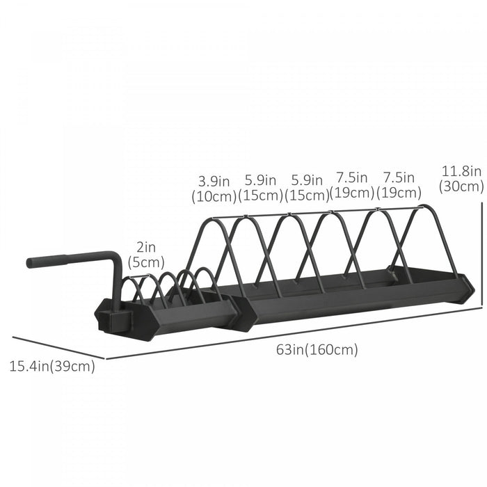 Soozier Horizontal Weight Rack, Weight Plate Rack Holder, Bumper Plate Storage With Transport Wheels