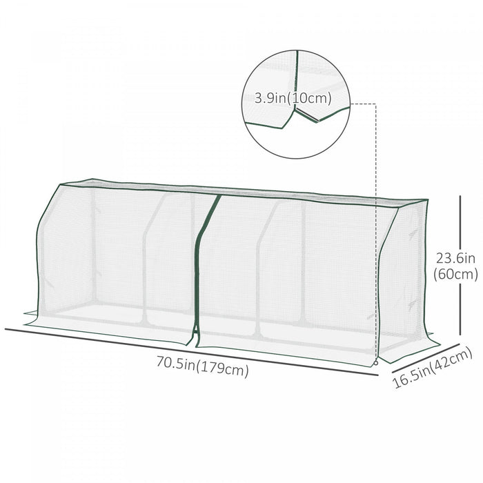 Outsunny 71\" X 17\" X 24\" Mini Greenhouse Portable Hot House For Plants With Zipper Design For Outdoo