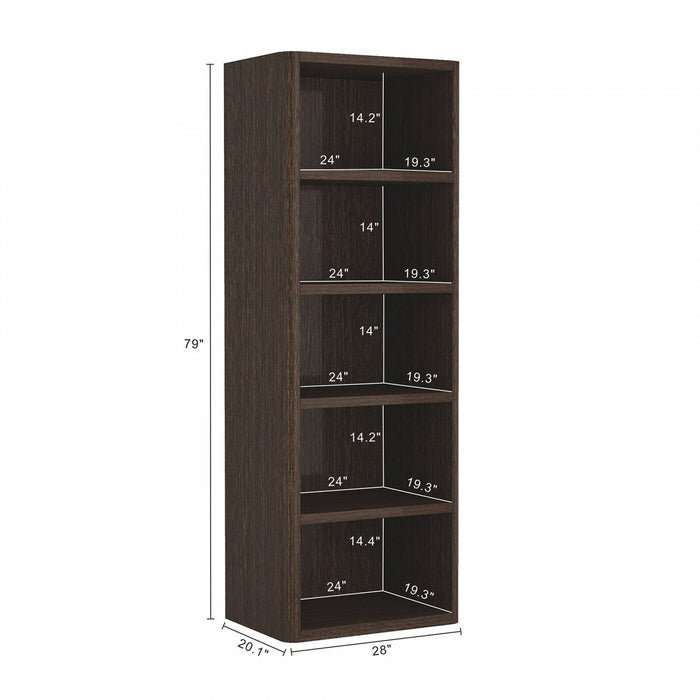 Rivington Modern 28\" Open Bookcase in Dark Walnut 