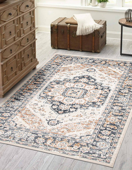 Heriza Ivory Area Rug - 5'0\" X 8'0\"  