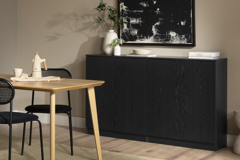 Arum Set Of 2 Sideboards With 2 Doors Black Oak - South Shore Buffet
