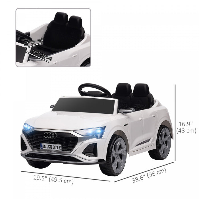 Qaba Audi Q8 Etron Sportback Licensed Powered Ride-On Car, 12v Battery Powered Kids Electric Car Wit