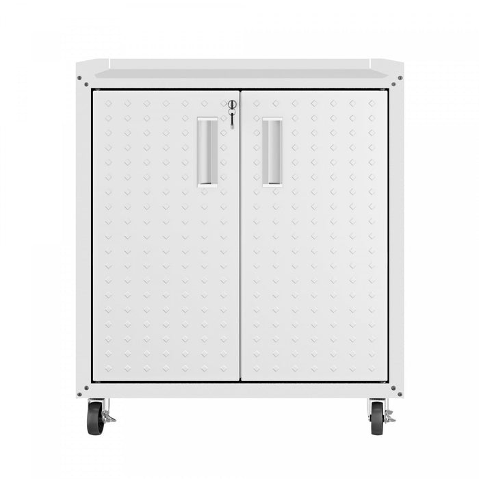 Fortress Modern 3-Piece Garage Set in White Garage Storage 