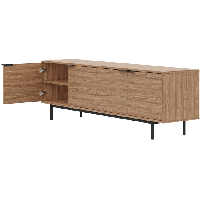 Nordika Hamilton 70\" TV Stand with 4 Storage Cabinets - Light Walnut 