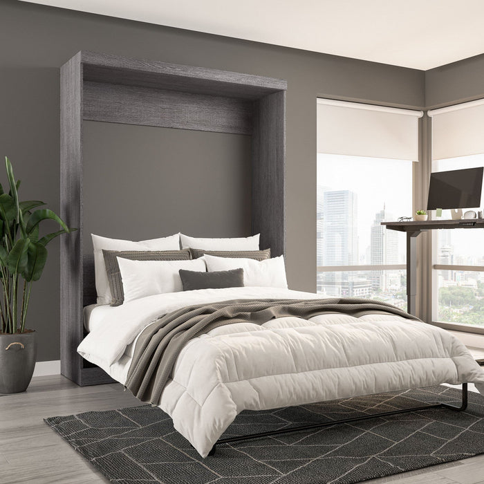 Bestar Pur Queen Murphy 65-Inch Wall Bed - Bark Grey