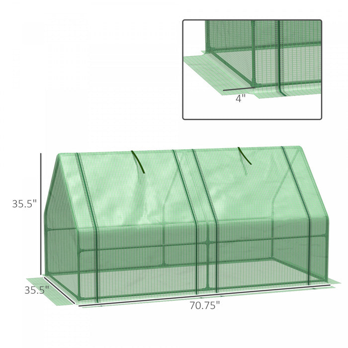 Outsunny 6' X 3' X 3' Portable Tunnel Greenhouse Outdoor Garden Mini With Large Zipper Doors & Water