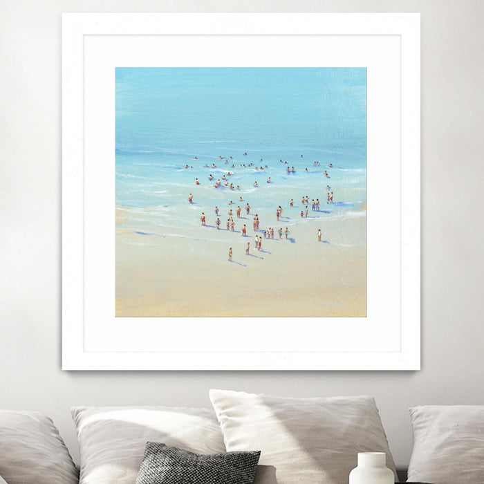 \"Beach Day Ii\" Matted and Framed White 30x30 Wall Art