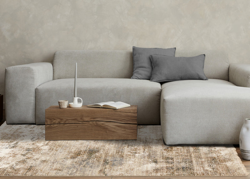 Sydney Beige Grey Cream Distressed Area Runner - 2'0\" x 7'10\"