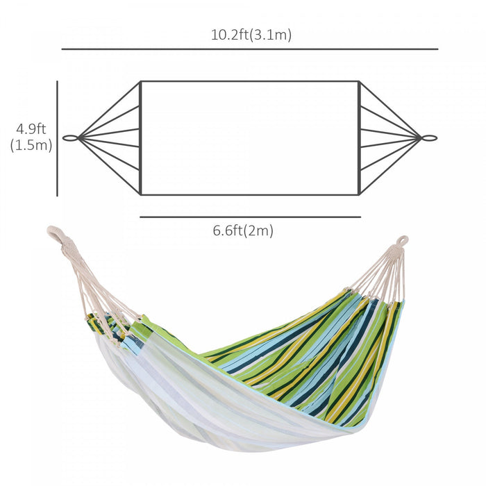 Outsunny 78\"x59\" Outdoor Hammock Bed Swing Chair, Patio Lounge Garden Camping Hiking Travel Hammock 