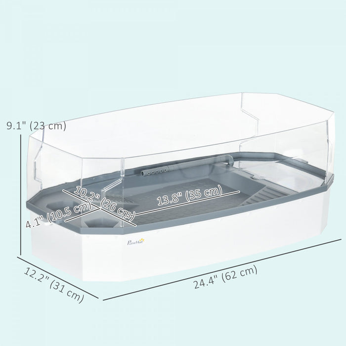PawHut Turtle Tank, Turtle Aquarium with Basking Platform, Water Pump, Filter Layer Design, Full View Reptile Habitat, Easy to Clean and Change Water, Multi Functional Area