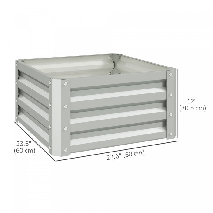 Outsunny 2' X 2' X 1' 2-pieces Raised Garden Bed, Light Grey