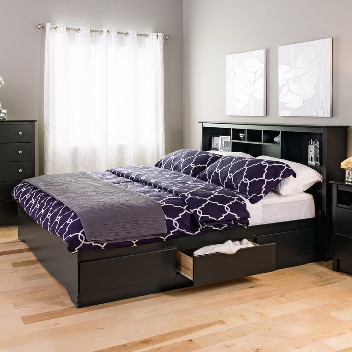 King Bookcase Headboard - Black