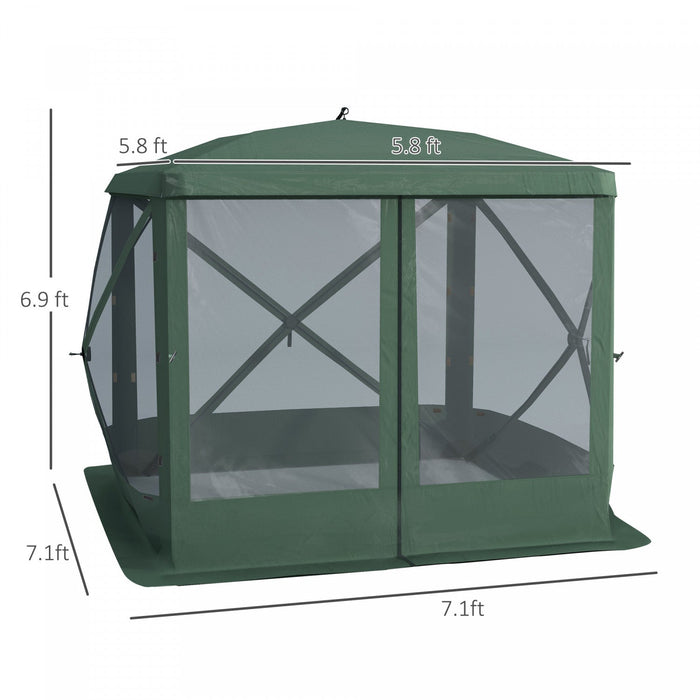 Outsunny Pop-up Screen House Gazebo Camping Outdoor Instant Setup Tent Fits 3-4 People 210d Material