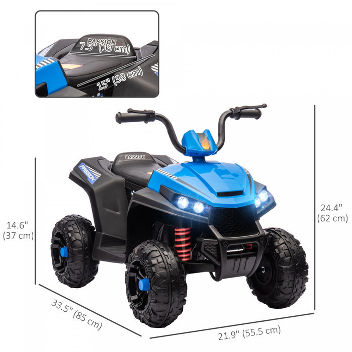 Qaba 12v Electric Car For Kids, Battery Powered Ride-On Quad Kids Atv With Four Wheels Spring Suspen