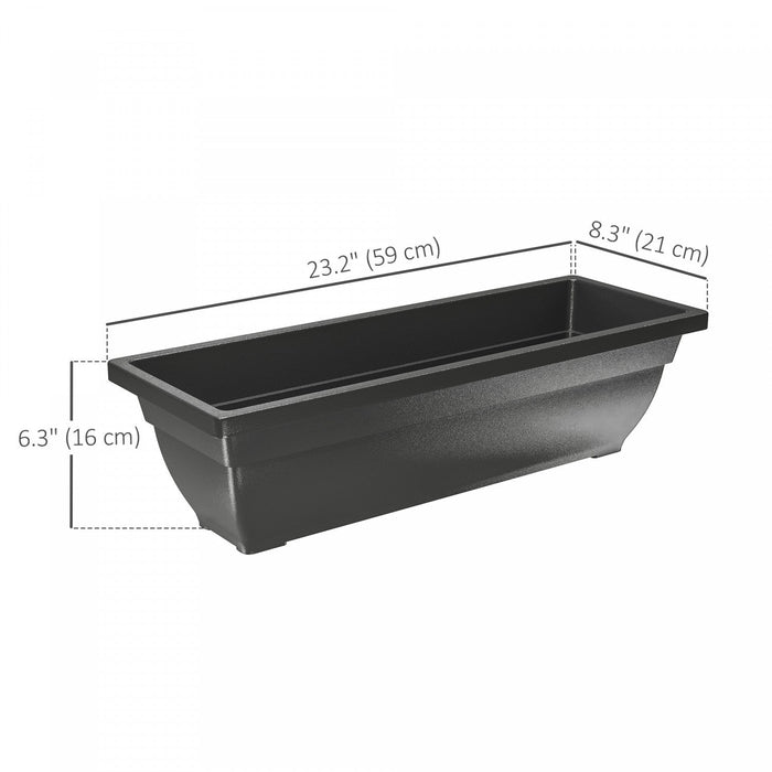 Outsunny 7 Pack 23 Inches Window Boxes Planters, Black