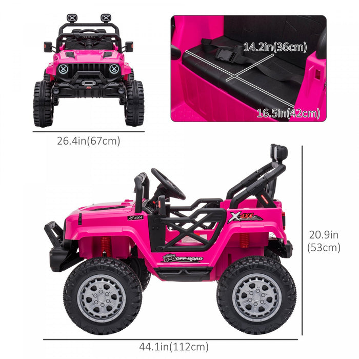 Aosom 12v Kids Ride-on Truck With Remote Control, Battery-operated Kids Car With Led Lights, Electri