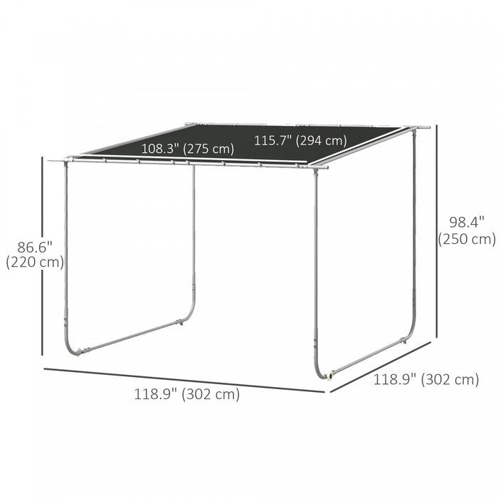 Outsunny 10' X 10' Mobile Pergola, Outdoor Gazebo With Wheels, Uv-resistant Canopy, And Sandbags, Su