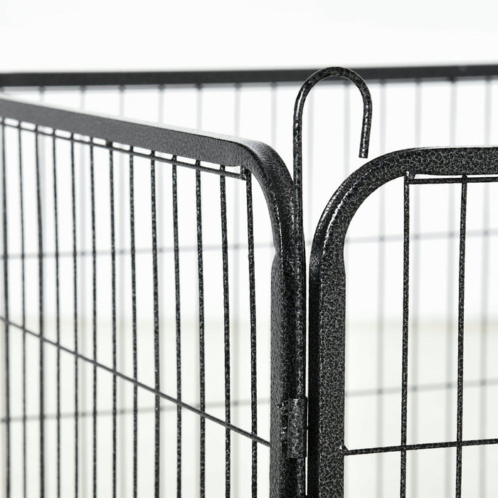 Pawhut Heavy Duty Dog Playpen, 12 Panels Pet Playpen Dog Fence, Portable Puppy Exercise Pen, With 2 