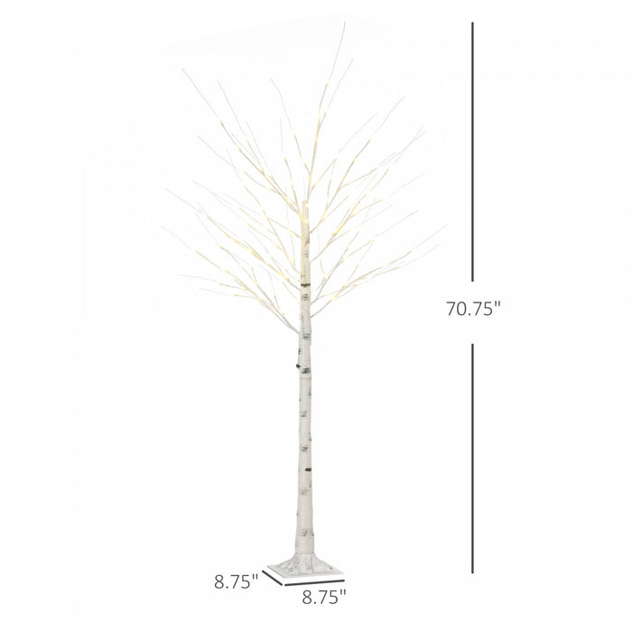 Homcom 6ft Artificial White Birch Tree For Indoor Covered Outdoor