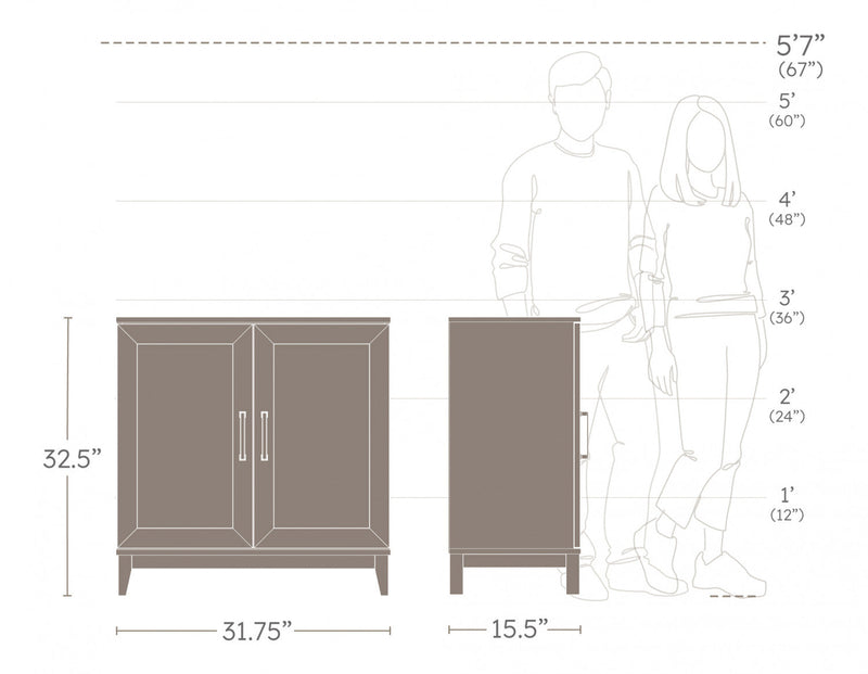 Modulr 1 Adjustable Shelf Accent Cabinet - Black Oak 