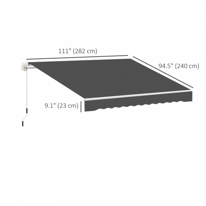 Outsunny 10' X 8' Retractable Awning Fabric Replacement Outdoor Sunshade Canopy Awning Cover, Uv Pro