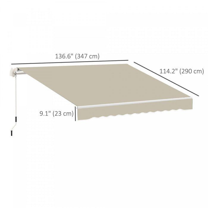 Outsunny 11' X 10' Retractable Awning Fabric Replacement Outdoor Sunshade Canopy Awning Cover, Uv Pr