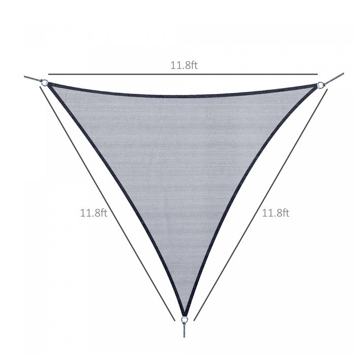 Outsunny Triangle 12' Canopy Sun Sail Shade Garden Cover Uv Protector Outdoor Patio Lawn Shelter Wit