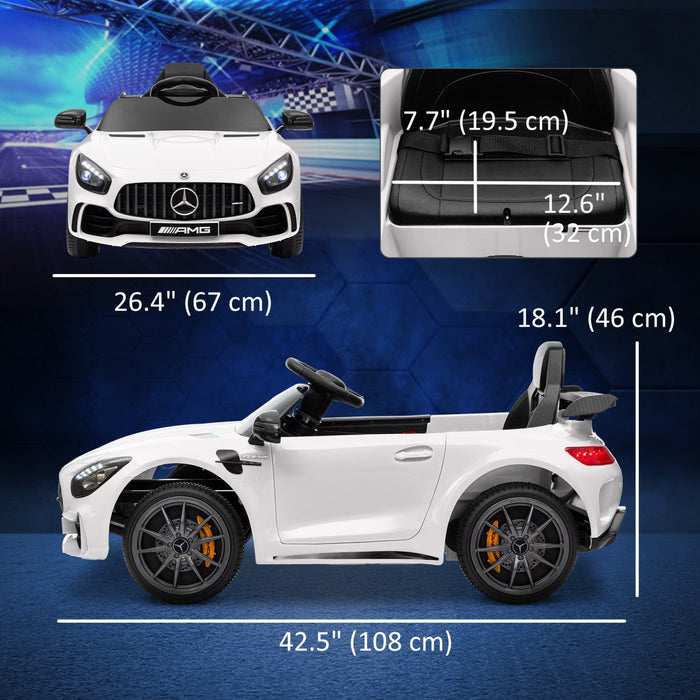 Qaba Electric Car For Kids, Mercedes-benz Amg Gtr Licensed Powered Ride-On Car With Remote Control, 