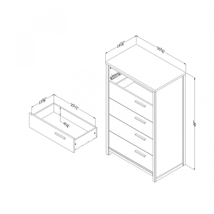 Tao 5-Drawer Chest - Natural Walnut 