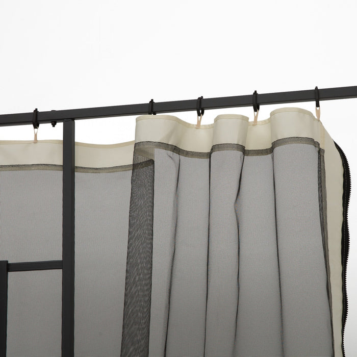 Outsunny Replacement Mosquito Netting For Gazebo 10' X 10' Black Screen Walls For Canopy With Zipper