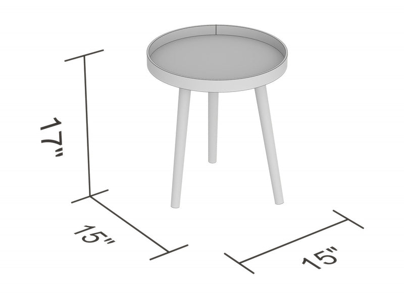 End Table With Pine Base - White Round Shape 