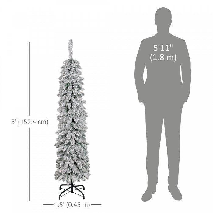 HOMCOM 5' Artificial Christmas Tree with Realistic Branches Green