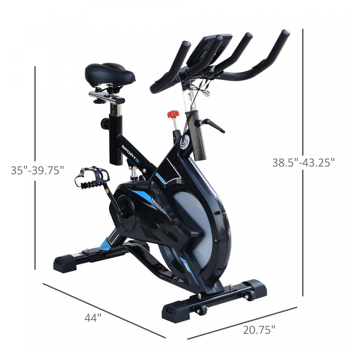 Soozier Stationary Exercise Bike Indoor Cardio Workout Cycling Bicycle W/ Heart Pulse Sensor & Lcd M