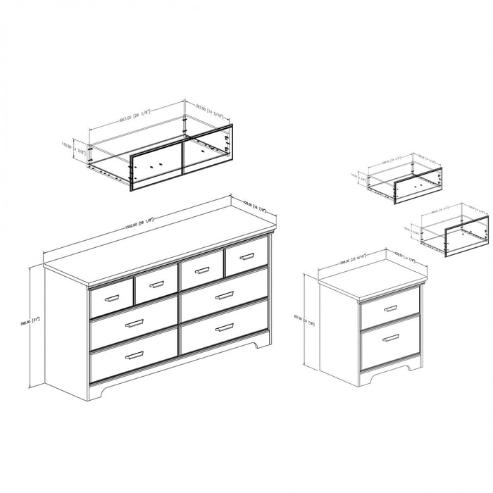 Versa 6-drawer Dresser And Nightstand Set - Gray Maple 