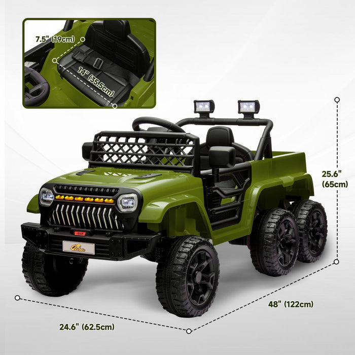 Qaba 12v Electric Powered Ride-On Car For Kids, 4wd/2wd Switchable Ride On Car With Remote Control, 