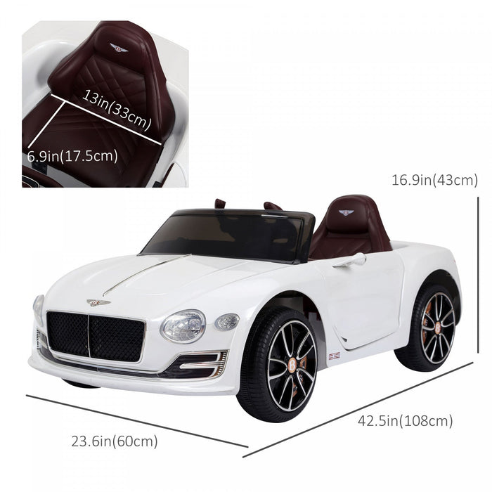 Aosom 12v Powered Ride-On Car Licensed Bentley Battery Powered Electric Vehicles W/ Parent Remote Co