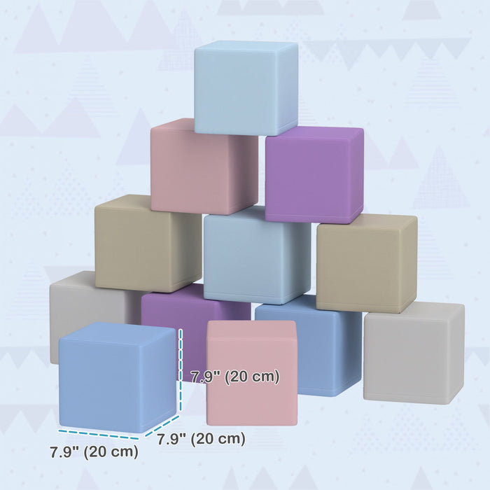 Soozier 12 Piece Foam Blocks, Soft Play Equipment For Kids, Climbing Toys For Toddlers, Safe Play St